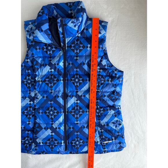 NWOT Lands End Women's Down Puffer Vest Large 14-16 Blue‎ Geometric Aztec - Picture 13 of 14